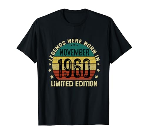 Clásico 1960 Vintage 1960 Las Leyendas Nacen Noviembre 1960 Camiseta