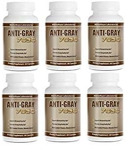 Cabello anti-gris 7050 ayuda a restaurar el color natural del cabello 60 cápsulas por botella 6 botellas