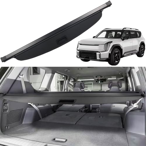 Liizoo Cargo Cover for KIA EV9 2024 2025 Accessories Trunk Cover Rear Trunk Organizer Security Cover Shielding Shade, Black