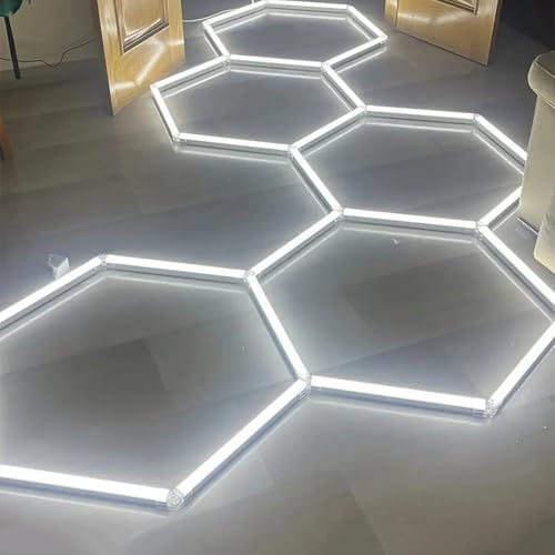 CXY-DPF Unique Hexagonal Garage LED Light, Super Bright Stable Illumination, Effortlessly Installable, Versatile for Decor Practical Use