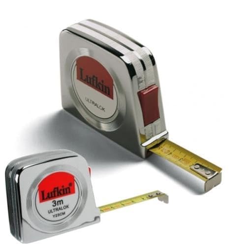 Lufkin T0060403511 Ruban à Mesurer Ultralok 5 M X 19 Mm Avec Graduations Métriques, Et Boîtier En Plastique Chromé