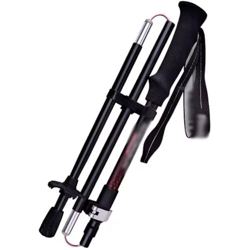 Foldable Portable Trekking Poles, Ultralight Nordic Walking Sticks, Telescopic, Quick Locks, for Camping(Black Color)