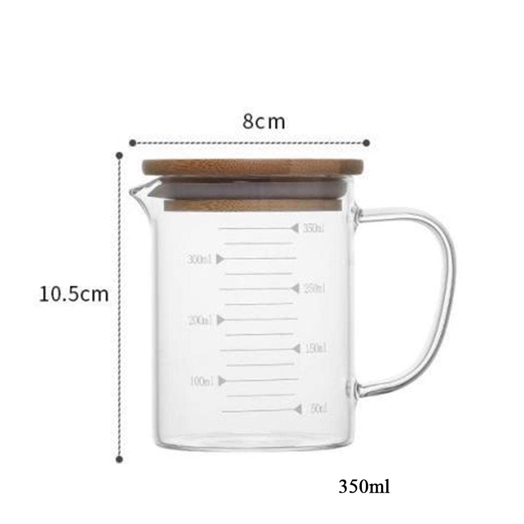 2 Tazas Medidoras de Vidrio Resistentes Al con Mango Ergonómico para Horno Y Té, 350 Ml, 4 Piezas