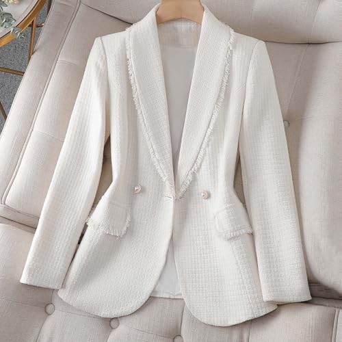 Women Plus Size Summer Fall Suit Blazer Single Button Full Length Lapel Collar Sleeve Business Work Wear Formal Jacket2