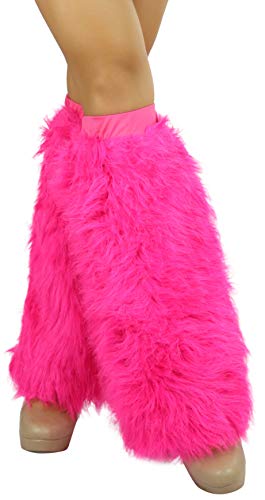 Image of ToBeInStyle Women's Faux Vibrant Fur Retro Daring 60' Inspired Ravewear Knee High Leg Warmers