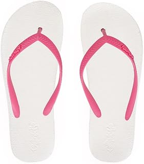 شبشب مريح فاخر للنساء من سليب اند جو - مع حزام 36-37 ابيض وفوشيا، 36/37 EU