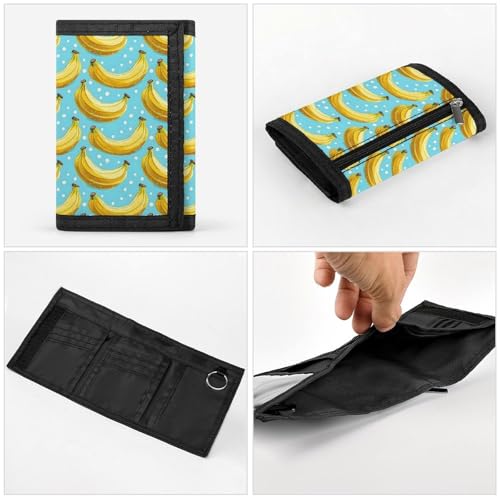 Cute Banana Print Wallet for Men, 8 Credit Card Holder Slim Minimalist Front Pocket Small Mens Bifold Wallets4