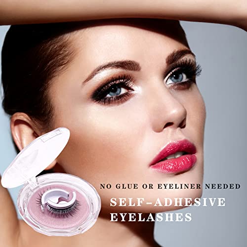 Reusable Self Adhesive Eyelashes, No Glue Needed, Waterproof False Eyelashes Natural Look For Women With Eyelash Applicator Tool (A17/Long) #TOP4