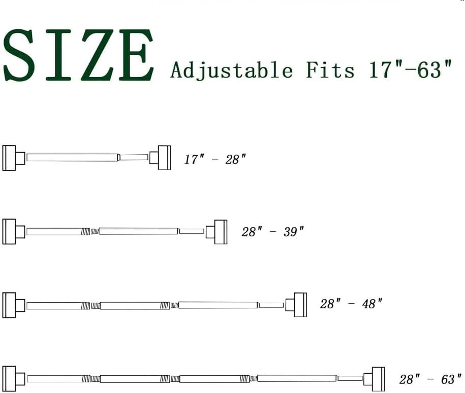 Shower Curtain Rod 32-66 Inches Never Rust Stainless Steel Thickened Spring Tension Spliceable Non-Slip No Drilling for Bathroom Window