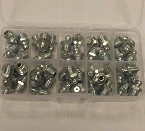 Contexr A pack of 50 x 1/8 bsp straight grease nipples in a compact plastic case
