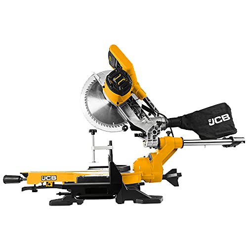 JCB Kapp- und Gehrungssäge MS254SB (2000W, Sägeblatt 254 mm, Schnitttiefe 90 mm bei 90 Grad und 40 mm bei 45 Grad, 5000 U/min, Laser Schnittführung) Kappsäge Zugsäge Kreissäge – Bild 3