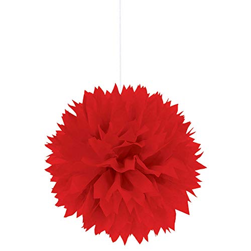 Hanging Decoration Fluffy Red 3 Count