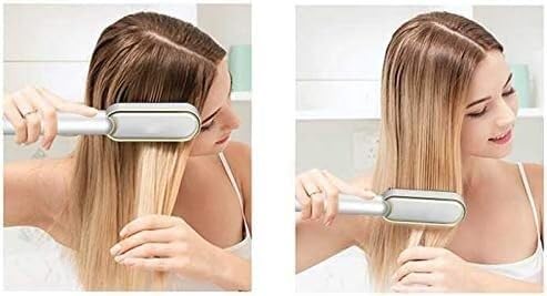 Plancha para el cabello eléctrica WJREGG, peine alisador con calentamiento rápido, herramienta de estilo con pantalla LCD y control inteligente de temperatura miniatura 5