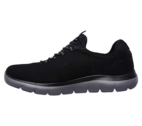 Skechers Women's 52811 SUMMITS Sneaker, Black Mesh Charcoal Trim, 6 UK