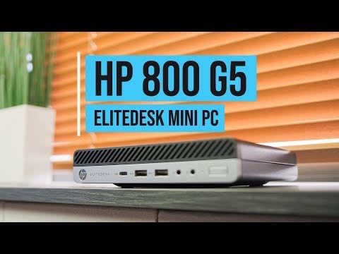 HP EliteDesk 800 G5 Mini PC mounted behind a monitor