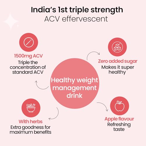 Image of Zingavita Apple Cider Vinegar 1500mg Tablet for Weight Management, With Garcinia, Green Tea, Fenugreek, Cinnamon, Vitamin C, B12 & B6, No Added Sugar - Pack of 3