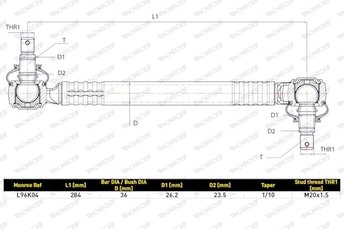 Biellette de barre stabilisatrice Monroe L96K04 rigidité et longévité