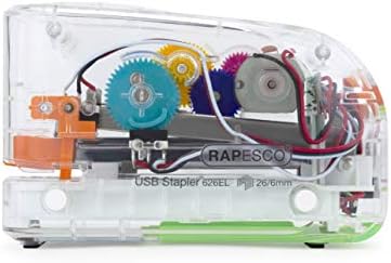 Rapesco 1450 626EL USB Automatic / Battery Stapler, 15 Sheet Capacity, Transparent