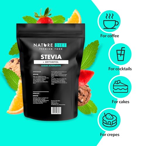 Nature Diet - Stevia Sweetener 1000g | Stevia Sugar 1kg | Diabetic Sugar