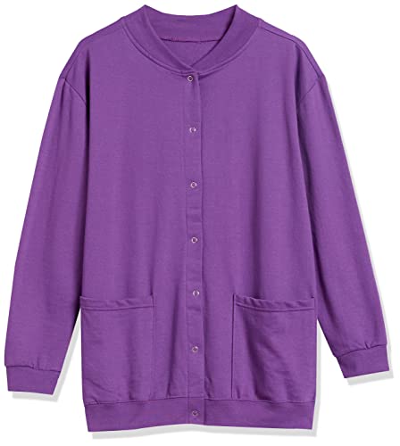 Amerimark Women Fleece Snap Button Cardigan Sweatshirt Coat – Ladies Soft Lightweight Warm Long Sleeve Jacket With Pockets #TOP3