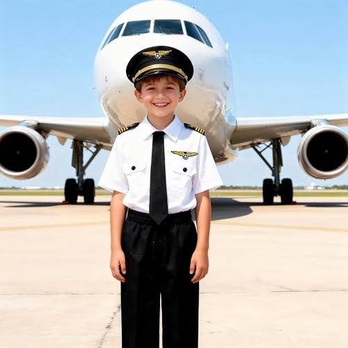Disfraz Completo de Piloto para Niños 9-10 Años miniatura 2