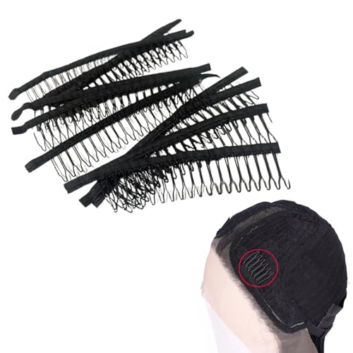 Pack de 10 peines para peluca 14.5x3 cm negro miniatura 4