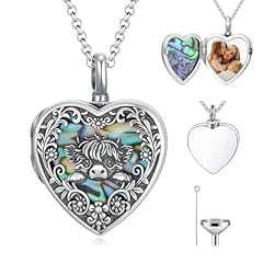 Abalone Highland Cow Urn Locket