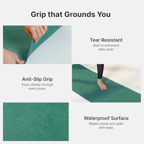 Image of Cult Yoga Mat EVA 5mm with Carry Strap - Non-Slip, Cushioned, Sweat-Resistant, Eco-Friendly Workout Mat for Home Gym & Fitness - Sage Green