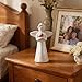 Riakrum Ceramic Guardian Angel Night Light Lighted up Angel Willow Messenger with Lighting Gift for Birthday, Encouragement, Sympathy, or Christian Home Decor