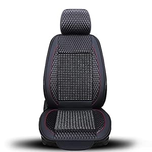 Blueshyhall Auto Sitzbezug Massage, Coole Atmungsaktive Autositzbezüge Sommer Sitzauflage Auto Vordersitze, Holzperlen Sitzauflage Auto Vordersitze, Universalle Massagekissen Für Auto, Büro (Schwarz)