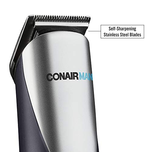 Conairman All-In-One Beard Trimmer For Men, For Body, Face, Ear And Nose Hair Trimmer, 8 Piece Men's Grooming Kit, Lithium Battery-Powered #TOP3