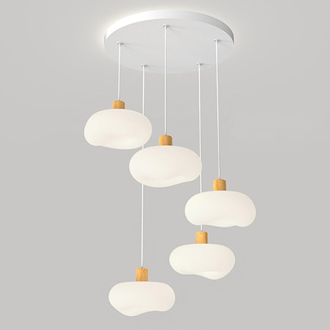 KXEcoLife led creative apple chandelier, Scandinavian warm cream wind for dining room light bedroom bedside lamp light,disc 5 heads