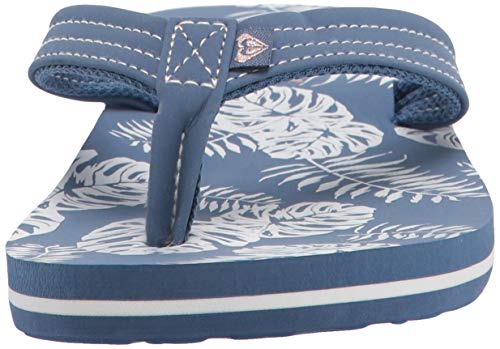 Image of Roxy Girl's Vista Flip Flop Sandal, Blue Print 211, 11 Little Kid
