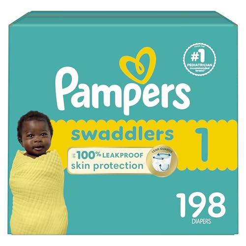 Image of Pampers Baby Diapers - Swaddlers - Size 1, 198 Count, Ultra Absorbent Disposable Infant Diaper