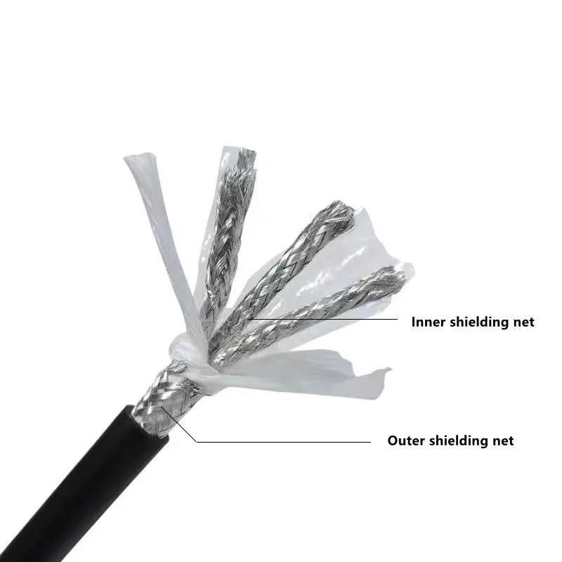 Kabel ekranowany z łańcuchem 2-10 rdzeni, podwójnie ekranowana grupa indywidualnie ekranowana skrętka TRVVPPS kabel sygnałowy przeciwzakłóceniowy (6 rdzeni 1 m, 22 AWG)