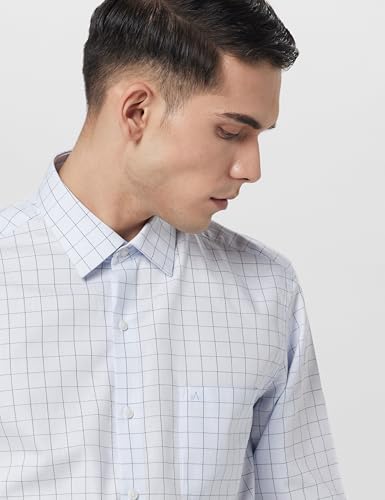 Image of Arrow Men Slim fit Cotton Checked Long Sleeves Semi-Cutaway Collar Shirt
