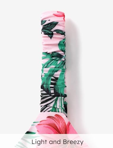 Image of PATPAT Girls Summer Dress Hawaiian Floral Beach Tropical Sundress 2-7 Years | Midi Spaghetti Strap Dress with Lining