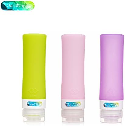 On The Go Silicone Travel Bottle Set Shampoo Conditioner Bottle Leak Proof Design Silicone Travel Bottles (Pillar 2.8OZ)