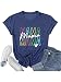 Women's Mother's Day Mama Letter Graphic Short Sleeve Crew Neck T-Shirt(Dark Blue, M)