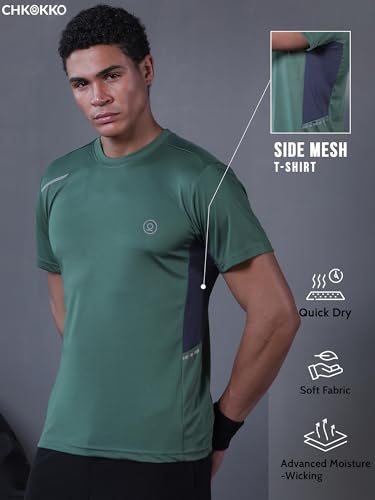 Image of CHKOKKO Gym T Shirts for Men Workout Quick Regular Dry Fit Sports Tshirt for man Breathable Moisture-Wicking Half Sleeve Round Active wear Running Boys T Shirt