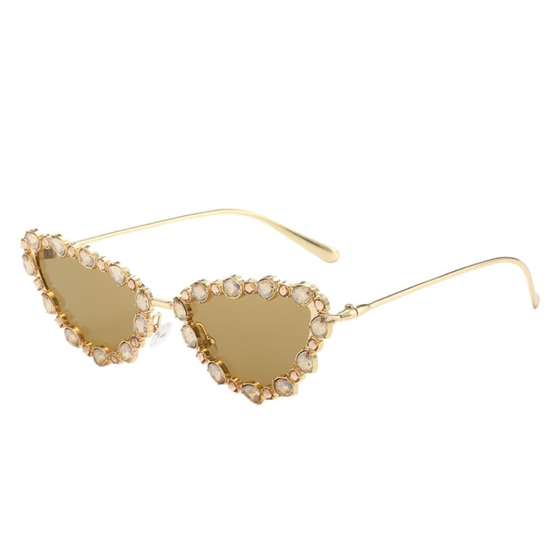 Oval Diamond Sunglasses | Full Metal Geometric Triangle Eyewear | Handmade Decorative Glasses-image-38