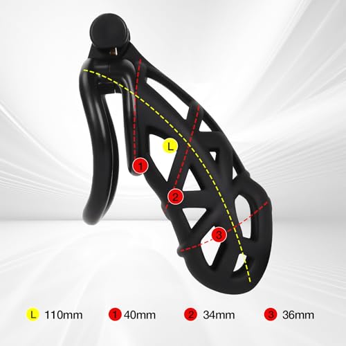 Image of Male Chastity Cage, with Elastic Belt & Invisible Lock Large Chastity Device & 4 Sizes Rings and Invisible Lock for Man Penis Exercise Bondage Gear & Accessories Lightweight Adult Sex Toys (XL-110mm)