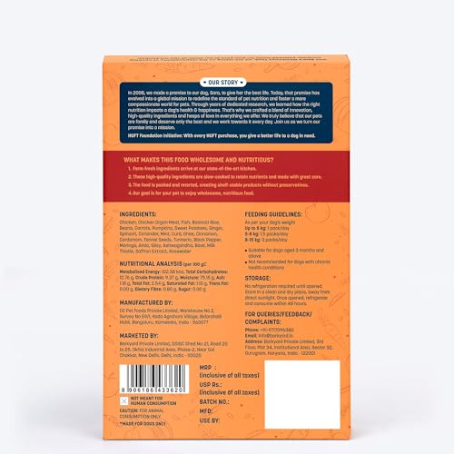 Image of Sara's Wholesome by HUFT Flavours of India Chicken Biryani Wet Dog Food - 100 gm (Pack of 10) | Value Pack | Real Chicken Recipe | Complete & Balanced Nutrition for Dogs of All Breeds