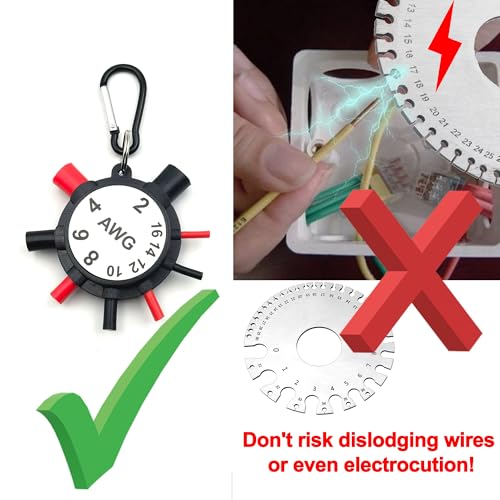 Wire Gauge Sample Pack Assorted Set of Sizes AWG 2,4,6,8,10,12,14,16, Home Appliance Circuit Breaker Safety Check, Wire Size awg Chart, Home Inspector Training Measurement Tool, Round by Auyuve - Image 3