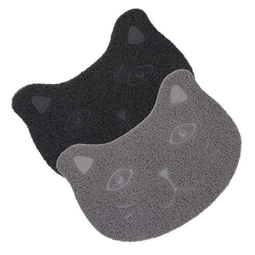 BESPORTBLE 2個 猫砂マット ケージ トイレマット 猫用ペット給餌マット 猫砂敷物 トラッパー 家庭用ペットマット ドッグフードマット 猫の水飲みパッド 猫マット キャットフードパッド