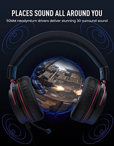 EKSA-Cuffie-Gaming-Cuffie-da-Gaming-Filo-Stereo-con-Microfono-Jack-da-35-mm-Driver-Dinamici-da-50-mm-Cuscinetti-Isolanti-Controlli-in-Linea-per-PC-PS4-PS5-Nintendo-Switch-Xbox-One-Laptop-Tablet