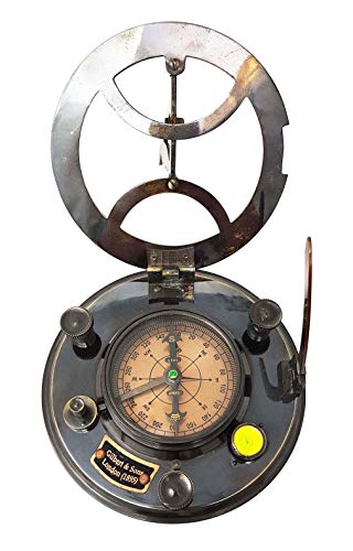 Brass Nautical - 5 Inches Large Sundial Compass In Rosewood Case Top Grade Calibrated Vintage Gift #TOP6