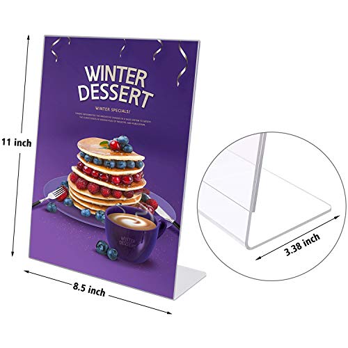 image for T-SIGN Acrylic Sign Holder 8.5 x 11 Inches Slant Back, Table Top Clear