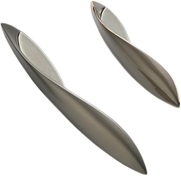 4Pcs Arcuate Pulls Handles Knobs,Modern Elegant Curved Handle Cabinet Pulls,Create a Spatial Aesthetic,S-Shaped Solid Zinc Alloy Drawer Pulls Handles (Ink Gold, 3.8 Hole Centers)