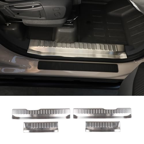 DIYUCAR Stainless Steel Car Door Sill Scuff Threshold Plate Trim Cover Pedal Guard Protector Stickers Compatible with Ineos Grenadier 2020-2024 Auto Accessories (Car Inside Door Sill Strip, Silver)
